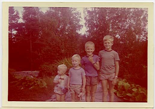 Rune, Arne, Gunnar and Bengt in our country home back in 1965, probably July 19th